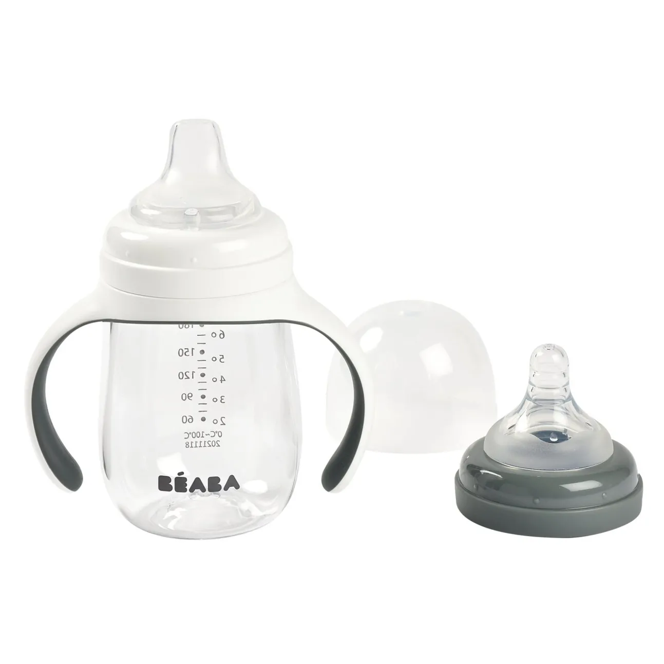 Biberon D'Apprentissage 2 En 1 210 Ml Mineral Grey