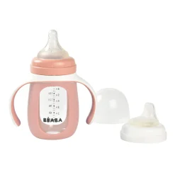 Biberon Verre D'Apprentissage 210 Ml Old Pink