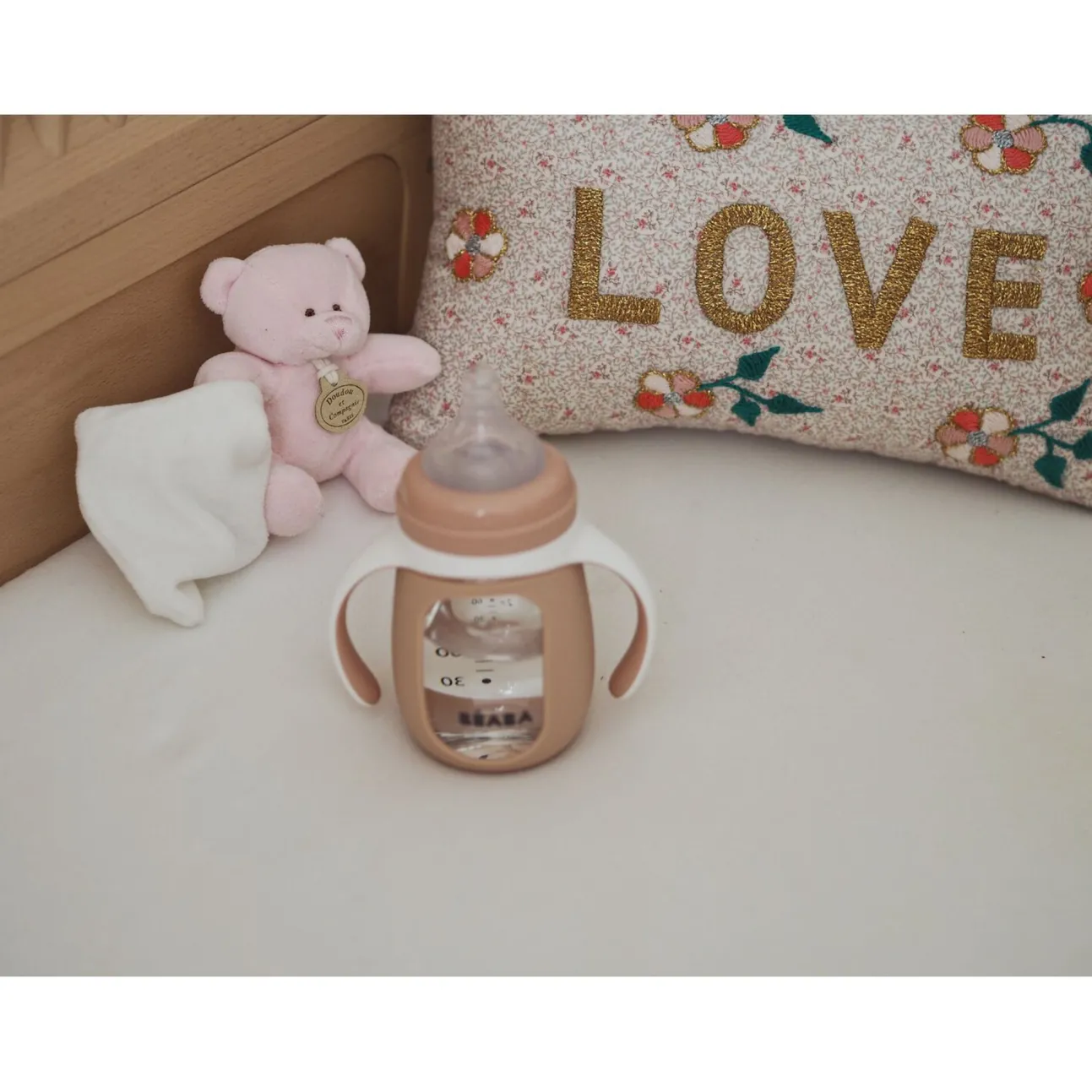 Biberon Verre D'Apprentissage 210 Ml Old Pink
