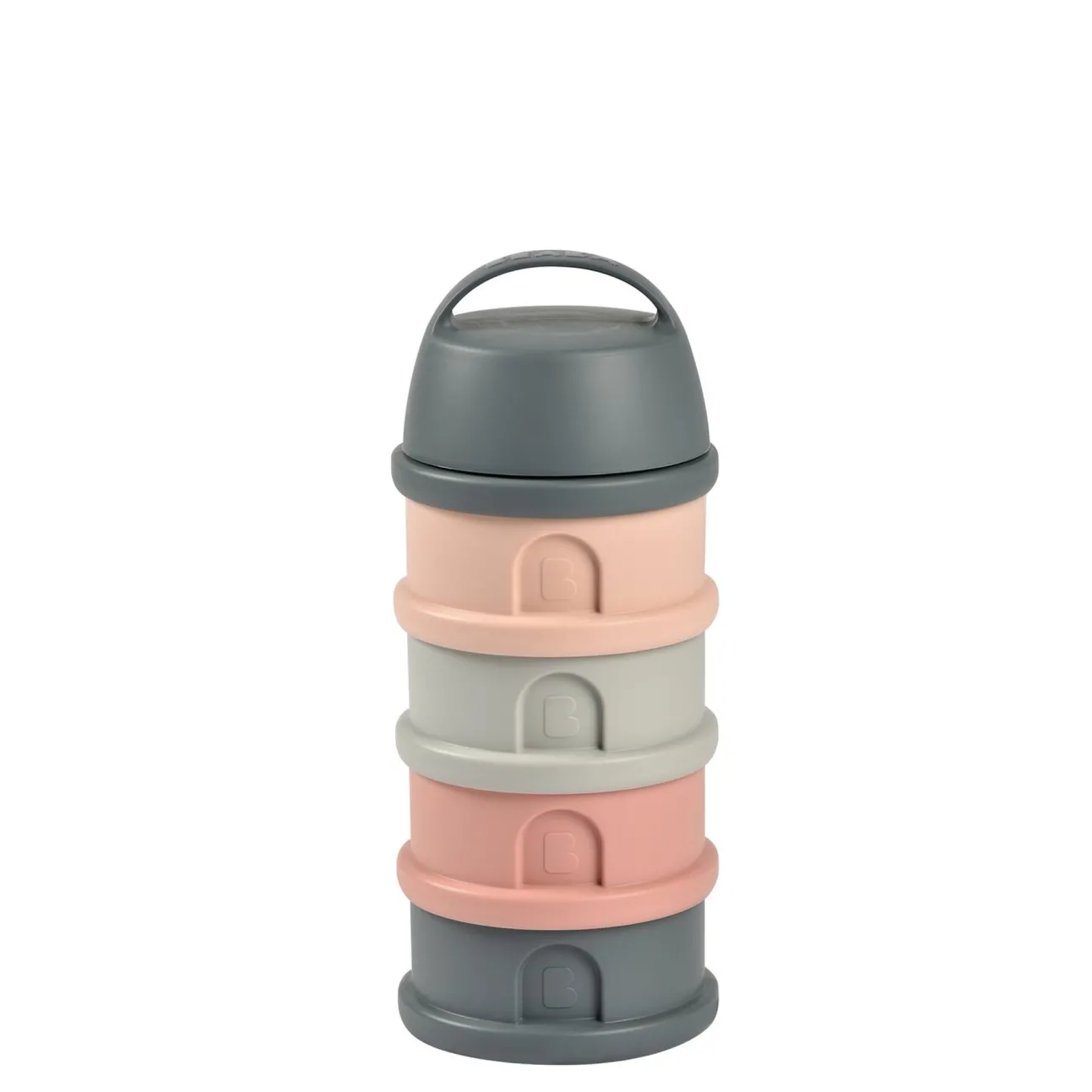 Boite Doseuse 4 Compartiments Mineral Grey /Pink