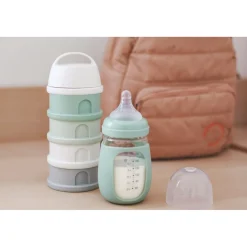 Boite Doseuse 4 Compartiments Cotton / Sage Green