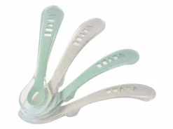 Lot 4 Cuilleres 2Eme Age Silicone Velvet Grey / Sage Green