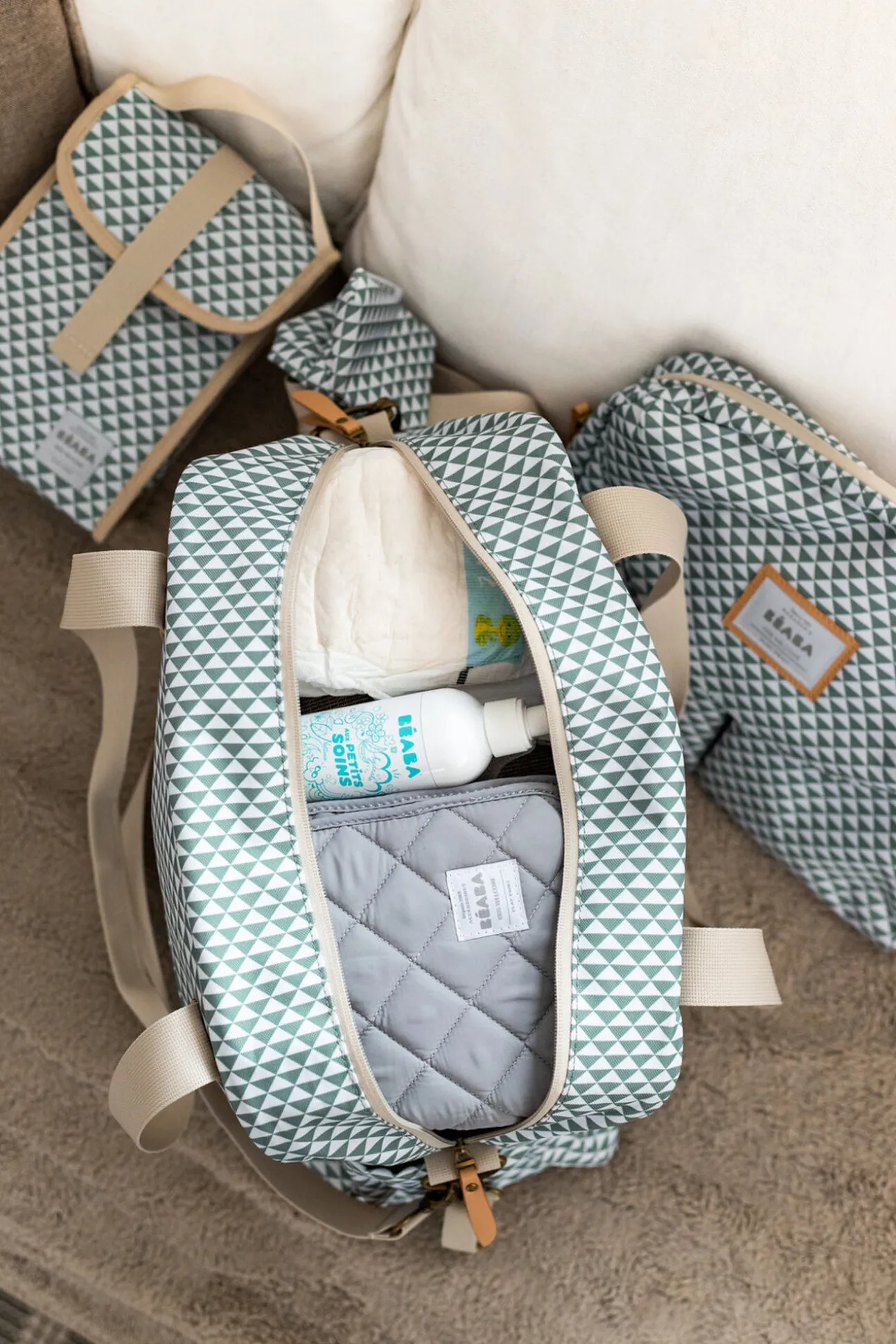 Sac A Langer Geneve Ii Play Print Sage Green