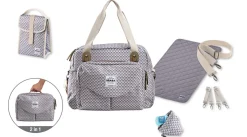 Sac A Langer Geneve Ii Play Print Grey/Coral