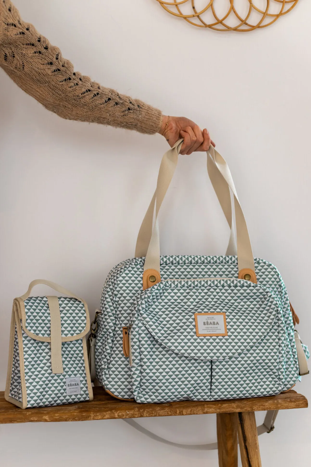 Sac A Langer Geneve Ii Play Print Sage Green