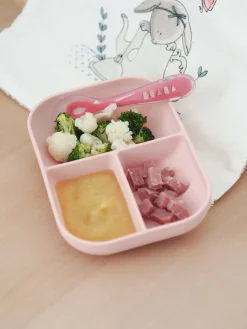 Set Repas Silicone Avec Ventouse Pink