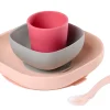 Set Vaisselle Silicone 4 Pieces Pink