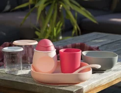Set Vaisselle Silicone 4 Pieces Pink