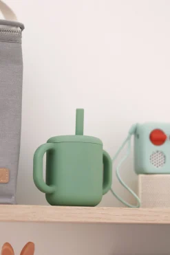 Tasse Paille Silicone Sage Green